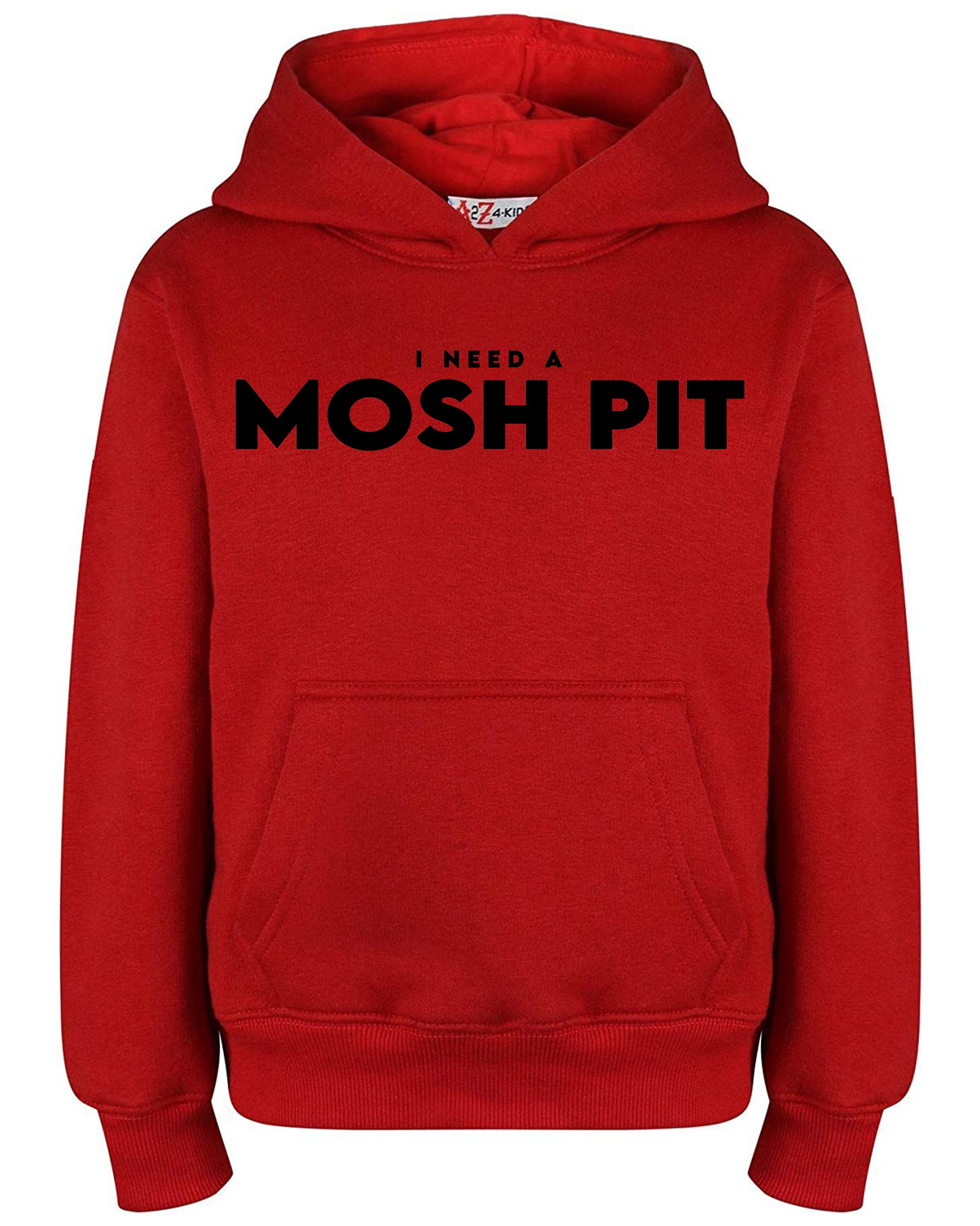 Mosh Pit Red Hoodie Black Logo | Andrew Boss
